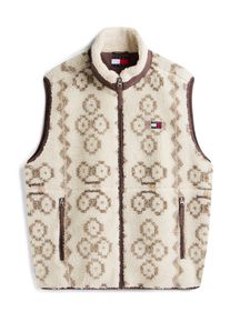 Tommy Jeans Weste Herren Gr&ouml;&szlig;e XL ecru / braun / hellbraun / rot