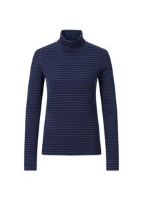 LANIUS Damen-Rollkragenshirt Dunkelblau-Azurblau 40