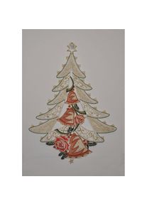 Stickereien Plauen, Fensterbild &raquo;Weihnachtsbaum&laquo;, bunt, Textil