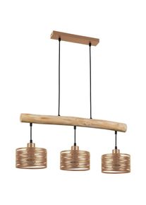 Novel Hängeleuchte , Naturfarben, Schwarz, Cappuccino , Holz, Metall, Kunststoff , Eiche , vollmassiv , 17x120x69 cm , Lampen & Leuchten,