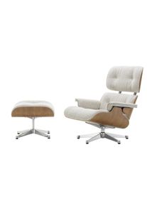 Vitra Eames Lounge Chair & Ottoman Sessel VORZUGSKOMBINATION Nubia, cream sand, poliert, Kirschbaum