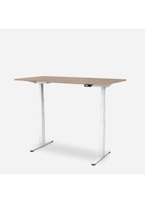 »WRK21SchreibtischWork140x80cmHöhenverstellbarKendalEiche/Weiss«() , beige