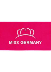 MISS GERMANY, Strandtuch &raquo;&laquo; Velours, mit grossem Logo-Motiv, pink, Samt, Obermaterial: 100% Baumwolle, 1 Stk.