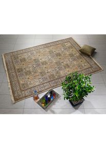 OCI Die Teppichmarke, OCI DIE TEPPICHMARKE Orientteppich &raquo;Vasuki&laquo; rechteckig 4 mm H&ouml;he hochwertig handgekn&uuml;pft, mit Fransen, Wohnzimmer, creme, Seide,