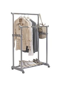 Boxxx Kleiderwagen , Alufarben, Chromfarben , Metall, Kunststoff , 85x100-178x43 cm , Schuhablage , Schlafzimmer, Kleiderst&auml;nder