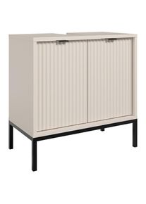 Mid.you Waschbeckenunterschrank , Kaschmir , Metall , 1 Fächer , einzeln stellbar , 60x60x32 cm , stehend , Badezimmer, Badezimmerschränke,