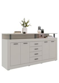 Xora Sideboard , Kaschmir , Holzwerkstoff , 2 F&auml;cher , 4 Schublade(n) Schubladen , 195x88x38 cm , Kleinm&ouml;bel, Kommoden, Sideboards