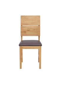 Linea Natura Stuhl , Braun, Eichefarben , Holz, Textil , Wildeiche , massiv , eckig , 43x94.5x50 cm , Esszimmer, Esszimmerserien