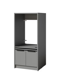 Mid.you Waschmaschinenschrank , Grau , Metall , 70x150x68 cm , erweiterbar , Waschk&uuml;che, Waschmaschinenschrank
