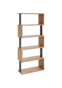 Xora Regal , Anthrazit, Eiche Artisan , Holzwerkstoff , 70x161x30 cm , Wohnzimmer, Regale, B&uuml;cherregale