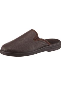 Herren Pantoffel aus Leder-Imitat schoko
