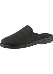 Herren Pantoffel aus Leder-Imitat schwarz