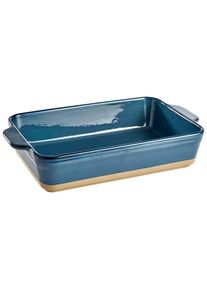 Homeware Profession. Auflaufform , Blau, Braun , Keramik , 2.1 l , rechteckig , 19.5x7x29 cm , Lfgb , backofengeeignet , Kochgeschirr, Auflaufformen