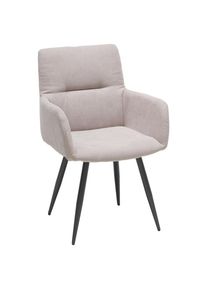 Hom´in Hom`in Armlehnstuhl , Anthrazit, Hellgrau , Textil , Rundrohr , 57x88x62 cm , inklusive Armlehnen , Esszimmer, Stühle, Armlehnstühle