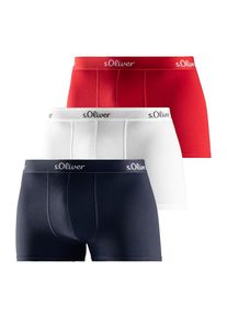 s.Oliver, Hommes Boxers, bleu nuit / canneberge / noir / blanc
