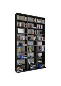 Mid.you Regal , Schwarz , Holzwerkstoff , 24 F&auml;cher , 102x183x18 (23) cm , Wohnzimmer, Regale, B&uuml;cherregale