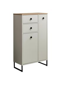 Mid.you Midischrank , Eichefarben, Kaschmir , Kunststoff , 3 F&auml;cher , 2 Schublade(n) Schubladen , 60x106x32 cm , stehend , Badezimmer, Badm&ouml;belsets & -serien, Badm&ouml;belserien