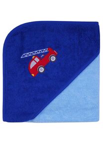 Wörner Kapuzenhandtuch »Feuerwehr 80/80« mit Kapuze, maschinenwaschbar, trocknergeeignet , blau , Wörner , Obermaterial: 100% Baumwolle