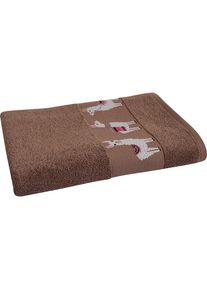 Duschtuch »Lama« mit trendiger Lamabordüre , braun , Dyckhoff , Obermaterial: 100% Baumwolle
