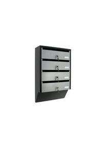 Rottner Comsafe Silver/Black Mailbox, 600 mm x 385mm x 140 mm, Silber / Schwarz - T06209