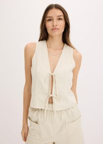 Gilet sans manches &agrave; nouettes en beige, Taille 50, Couleur/Motif: naturel, bonprix