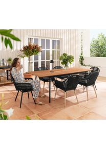 Tchibo - Chaise à coque avec cannage en textile - marron/noir