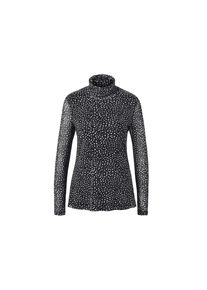 Tchibo - Chemise à col roulé en mesh avec pois - taille: XL - blanc/noir/à pois