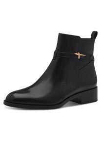 Tamaris, Unisex, Stiefelette , Blockabsatz, Businessschuh, Ankleboots mit T-Logoverszierung, schwarz, 39, Klassische Stiefelette mit praktischem 