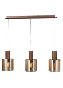 Dieter Knoll Collection Dieter Knoll Hängeleuchte , Bernsteinfarben , Metall, Glas , 20x120x90 cm , Lampen & Leuchten, Innenbeleuchtung, Hängelampen, Pendelleuchten