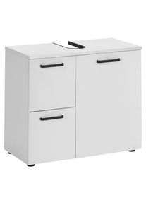 Mid.you Waschbeckenunterschrank , Weiss , Kunststoff , 1 Fächer , 2 Schubladen , 70x60x35 cm , stehend , Badezimmer, Badezimmerschränke,