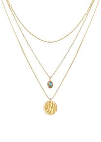 Elli Premium Kette Damen, hellblau / gold, Größe 40