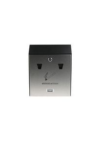 Rubbermaid Commercial Products Rubbermaid Commercial Products Black, Grey Galvanised Steel Wall Mounting Outdoor Ashtray, 85mm x 390mm x 270mm, Grau /