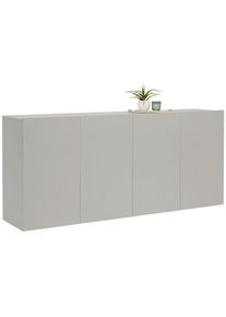 Hom&acute;in Hom`in Sideboard , Weiss , Holzwerkstoff , 6 F&auml;cher , 180x80x42 cm , h&auml;ngend , Kleinm&ouml;bel, Kommoden, Sideboards