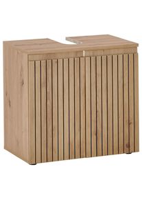 Mid.you Waschbeckenunterschrank , Eiche Artisan , Holzwerkstoff , 1 Fächer , 60x57x36 cm , stehend , Badezimmer, Badezimmerschränke,