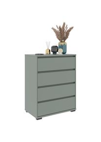 CARRYHOME Kommode , Grün , Holzwerkstoff , 4 Schubladen , 80x103x48 cm , Kleinmöbel, Kommoden, Kommoden