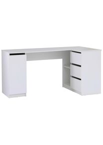 Mid.you Eckschreibtisch , Weiss , Holzwerkstoff , 3 Schubladen , rechteckig , eckig , 154x77x84.5 cm , Stauraum , B&uuml;rom&ouml;bel, Schreibtische, Eckschreibtische