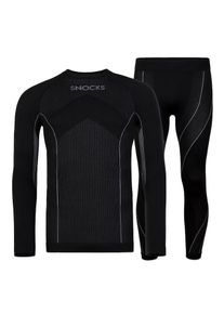 SNOCKS, Hommes Base Layer, gris / noir
