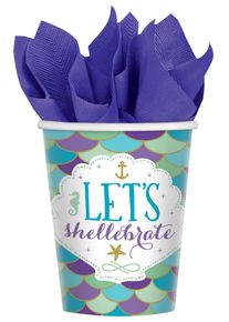 Amscan 8 Shellebrate Meerjungfrau Becher 266ml