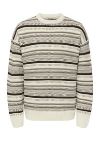 Only & Sons Only & Sons Pullover 'ONSROY' Herren Gr&ouml;&szlig;e S creme / braun / hellbraun
