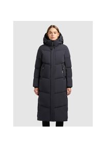 Khujo, Unisex, Khujo Steppmantel &raquo;RITZ&laquo; praktische Seitenschlitze mit Reissverschluss, abnehmbare Kapuze, schwarz navy, XL (42), Langer Steppmantel 