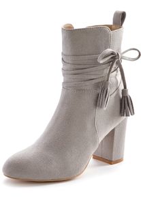Lascana Witt Damen Stiefelette, hellgrau, Größe 39, 100% Textil