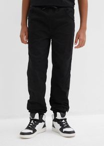 Thermo Regular-Fit Schlupfhose mit Jerseyfutter in schwarz, Gr&ouml;sse 176, 100% Baumwolle, bonprix