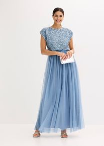 Maxikleid in blau, Grösse 42, bonprix