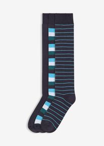 Thermo Kniestr&uuml;mpfe mit weichem Innenfrottee mit Bio-Baumwolle (3er Pack) in blau, Gr&ouml;sse 43-46, bonprix