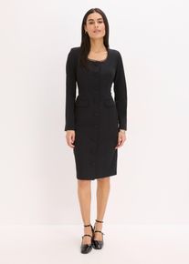 Blazerkleid mit Spitzenkante in schwarz, Gr&ouml;sse 36, bonprix