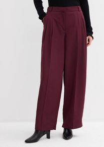 Bundfaltenhose mit Bequembund und Schlitz in rot, Gr&ouml;sse 52, bonprix