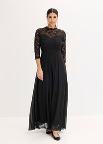 Maxikleid mit Spitze in schwarz, Grösse 38, bonprix