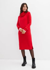 Robe pull oversize &agrave; col boule en rouge, Taille 48/50 (XL), Couleur/Motif: rouge lave, bonprix