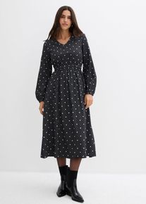 Maxikleid aus fließender Viskose in schwarz, Grösse 42, bonprix