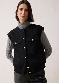 Blazerweste mit Wollanteil in schwarz, Gr&ouml;sse 44, bonprix